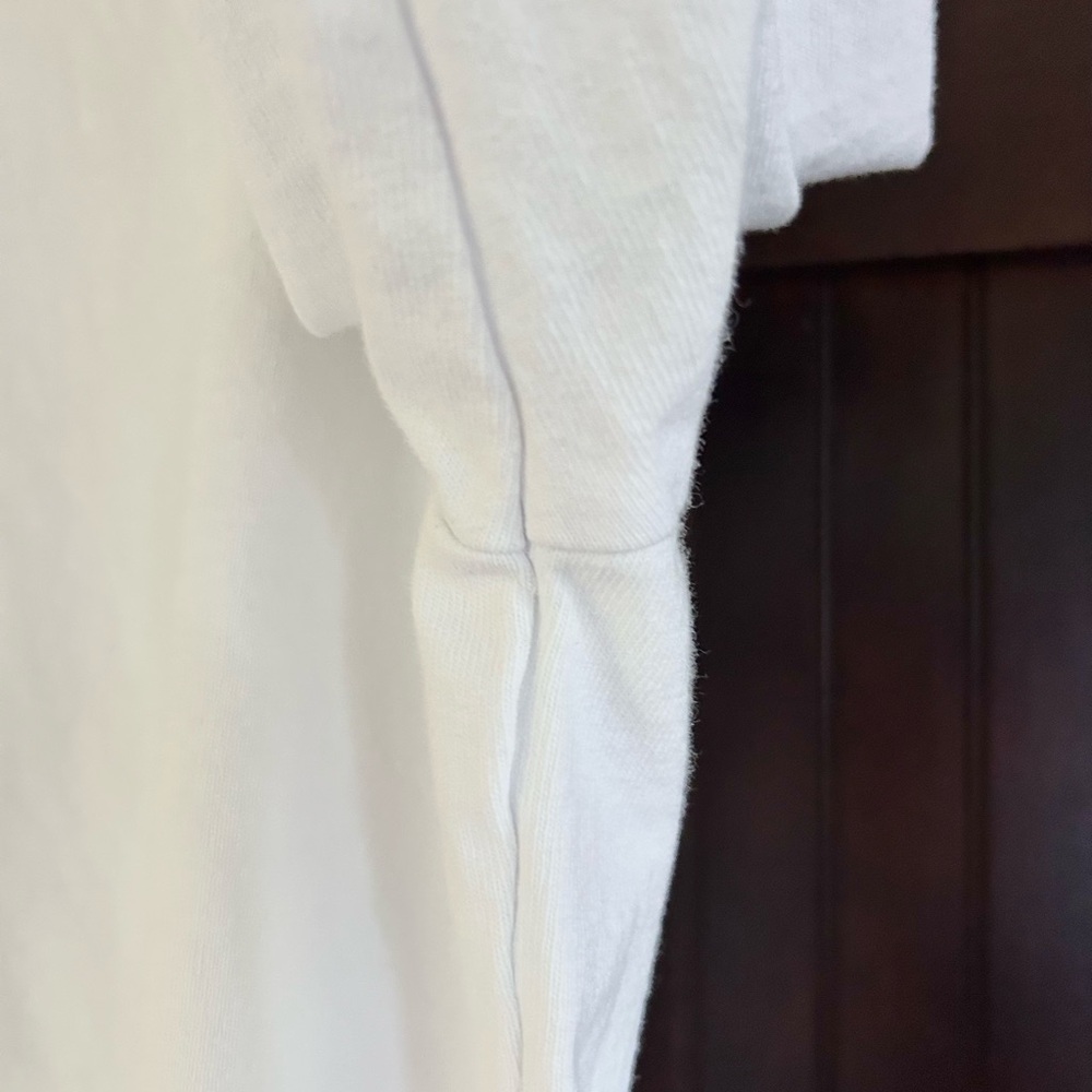 ESNTLS Cotton Hemp White Crew Neck Long Sleeve Relaxed Shirt Athleisure Men’s S - Picture 7 of 9